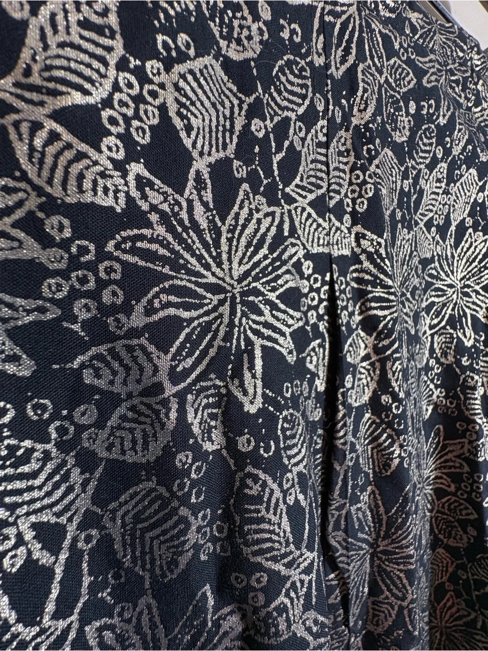 Soft Surroundings Petite Large Maxi Skirt Black Gold Velvet Sequin Boho Luxe - Picture 3 of 12